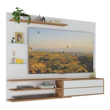 Imagem de Painel Tv Até 65" 1 Porta Multimóveis Mp1064 Branco/rustic