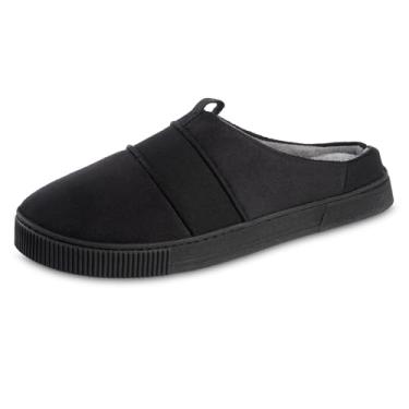 Imagem de isotoner Chinelo masculino de microfibra e lona com capuz: interior/exterior, espuma viscoelástica, lavável na máquina, Preto, 9.5-10.5