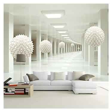 Imagem de TUYIFA Papel de parede 3D Lily caixa simples sala de estar quarto TV sofá fundo mural de parede (169''x118'' (430x300cm), pano de seda)