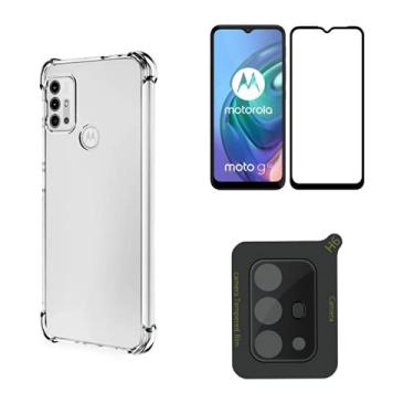 Imagem de Kit Capa + Película Vidro 3D Lente Câmera Traseira Compatível Moto G10 + Película 3d 9d