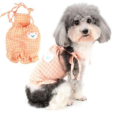 Imagem de Zunea Colete de cachorro camiseta para cães pequenos meninas roupas de cachorro xadrez camisas de algodão macio camiseta legal regata roupas para animais de estimação roupas para chihuahua cachorrinho