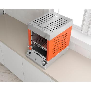 Imagem de Churrasqueira a gás portátil Vertical Dinoxx Flame GN LARANJA Inox