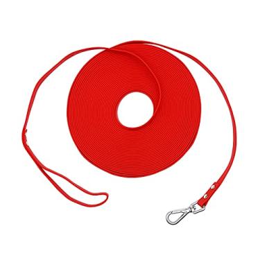 Imagem de Nimble Coleira para cães à prova d'água durável corda de treinamento ao ar livre correia longa 1,5 m 3 m 4 m 4,9 m 9 m 15,2 m ótima para treinamento, praia, quintal, brincar, acampamento (1,5 m, vermelho doce)