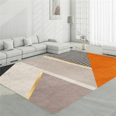 Imagem de Tapete de veludo para sala de estar, estilo geométrico, com estampa geométrica, para cabeceira do quarto, 3.500 mm x 800 mm