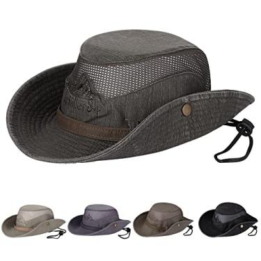 Imagem de Chapéu de sol Obling, chapéu de pesca, chapéu de aba larga FPS 50, chapéu Safari Boonie, Dark Green, 22-24inch