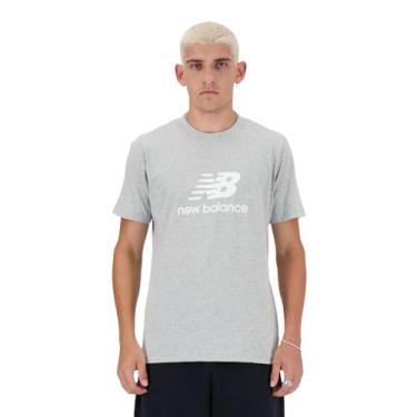 Imagem de New Balance Camiseta masculina com logotipo Sport Essentials, Cinza atlético, P