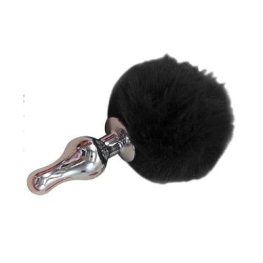 Imagem de Plug Anal de Aço 3 cm com Rabo de Coelho, Lovetoys, Dourado