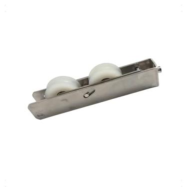 Imagem de Carrinho Inox Roldana Gold Duplo 200kg Meia Cana Macarrão