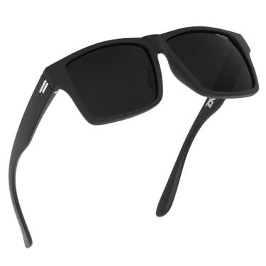 Imagem de TOROE Óculos de sol clássicos RANGE TR90 armação polarizada inquebrável com lentes AR de policarbonato revestidas hidrofóbicas, Preto fosco | Preto (Cat4), One Size