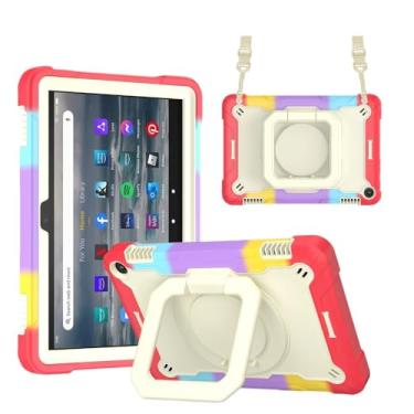 Imagem de Capa para tablet Amazon Fire HD8/HD8 HD 8 Plus 2022 12ª geração para tablet Fire 7 2022 12ª geração (vermelho colorido, Fire 7 2022)