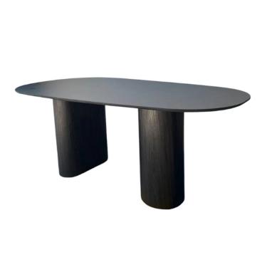 Imagem de Mesa de Jantar Cone orgânica Oval 180x100 cm com 2 Bases Ebano Tampo Ebano