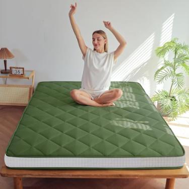 Imagem de MAXYOYO Colchão de futon extra grosso de 15 cm, tapete de enrolar para adultos, convidados, verde