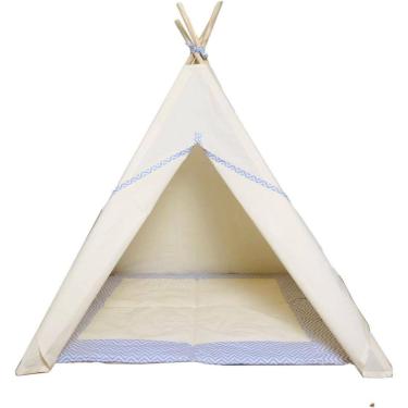 Imagem de Cabana Infantil+Tapete Acolchoado Chevron Cinza135X110X110