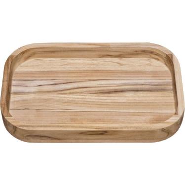 Imagem de Gamela Para Churrasco Tramontina Retangular Em Madeira Teca Com Acabamento Natural 40 X 25 Cm
