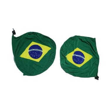 Imagem de Capa Bandeira Brasil p/ Retrovisor - 30x32cm - Kit 2 Capas
