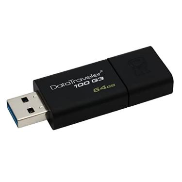 Imagem de Pendrive 64GB USB Kingston DataTraveler 100 Generation 3 DT100G3/64GB Preto