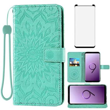 Imagem de Capa de telefone para Samsung Galaxy S9 Capa carteira com protetor de tela de vidro temperado e capa flip magnética de couro girassol suporte para cartão acessórios para celular Glaxay S 9 Edge 9S GS9