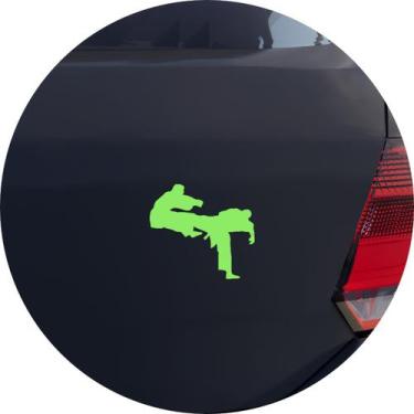 Imagem de Adesivo de Carro Karatê Chute Fatal - Cor Verde Claro - Melhor Adesivo