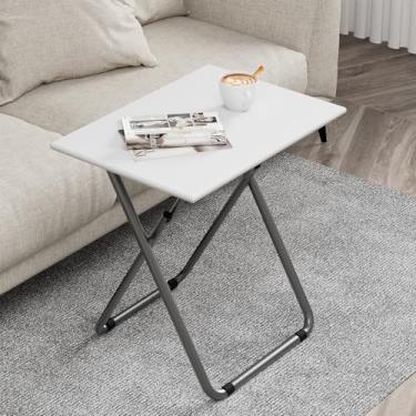 Imagem de Fleecy day Bandejas de TV grandes, mesa dobrável, mesa de jantar para comer sem necessidade de montagem e resistente, mesa lateral dobrável para lanche na cama e sofá para sala de estar, 69 x 48 cm