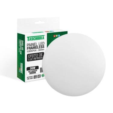 Imagem de Painel de Led Taschibra Frameless Redondo Sobrepor 36W Bivolt, 3000K -