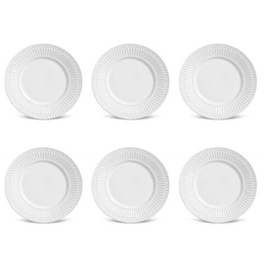Imagem de Conjunto de Pratos de Sobremesa 06 Peças Roma Branco Porto Brasil