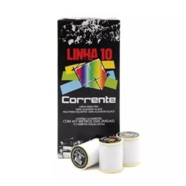 Imagem de Linha 10 Corrente (500 Jardas) Para Pipa Branca  - Caixa Com 12 Unidad