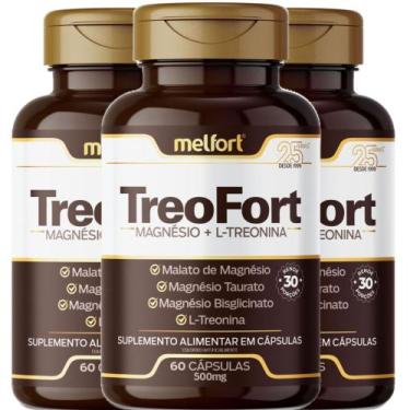 Imagem de Magnésio Malato, Taurato, Bisglicinato, L-Treonina 180 Cáps - Melfort