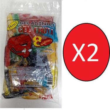 Imagem de Kit 2 Fardos Geladinho Sacolé Mini Gel Fruta c/ 50x28ml=100un