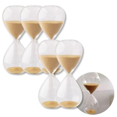 Imagem de Kit Com 5 Ampulhetas Decorativas 30 Minutos Relógio De Areia Temporiza