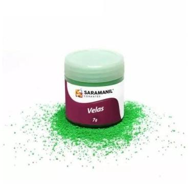 Imagem de Corante de Vela Verde Alface Fluorescente 7g Pó Saramanil Anilina A Ól