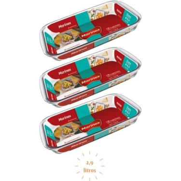 Imagem de Conj 3 Travessa Retangular Vidro 2,9L Forno Freezer Nadir - Nadir Figu
