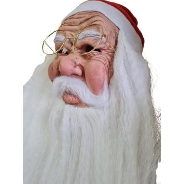 Imagem de Fantasia Papai noel Realista Máscara Látex c/ Barba e Óculos - Lynx Pr
