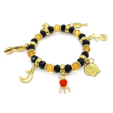 Imagem de Pulseira Dama da Noite Orixás Umbanda Candomblé Ajustável - Flash