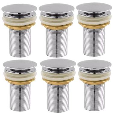 Imagem de Kit 6 Válvula Click Lavatorio 1 1/4 Metal Inox Cuba Tanque - ZRZ