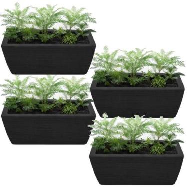 Imagem de kit com 4 Vasos Jardineira Floreira de chão Horta e temperos em casa P