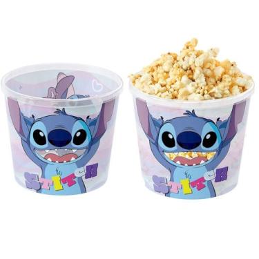 Imagem de Kit 2 Pote de Pipoca Família Grande 2.1 Litros Plasútil Stitch Lilo Di