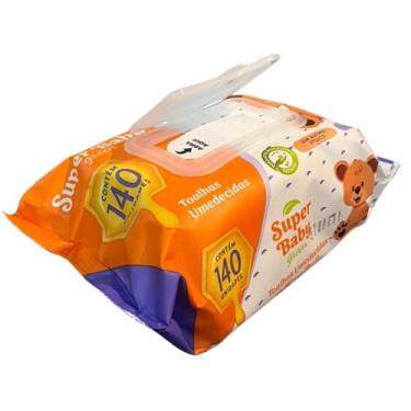 Imagem de Kit 140 toalhas umedecidas super baby 20 x 12 cm