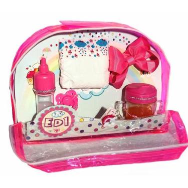 Imagem de Kit Fralda para boneca reborn grande bolsa Infantil rosa mamadeira mag