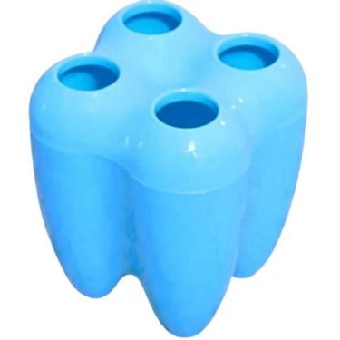 Imagem de Porta Escova de Dente Infantil Azul Meninos Modelo Dentinho - Isanog