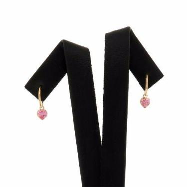 Imagem de Brinco Ouro 18k Argola Redonda Infantil Com Coração - DR Joias