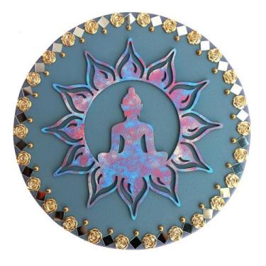 Imagem de Mandala Buda/Flor de Lótus/Resiliência e Harmonia 26cm - Aqui Tem Magi