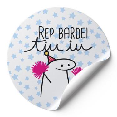 Imagem de 120 Etiquetas Auto Colante Adesivos Redondos Meme Flork Bento Aniversá