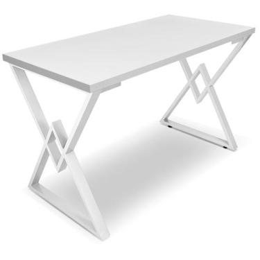 Imagem de Mesa P/ Escritório Jantar Gamer Ouro 1,00x0,60 Em Aço Tampo Em Madeira