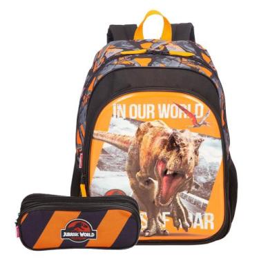 Imagem de Mochila de Costas Jurassic World Infantil com Estojo Duplo - Sestini, 