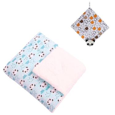 Imagem de Cobertor tipo Manta de Soft Mais Naninha de Bebe Menino - Pandora Baby