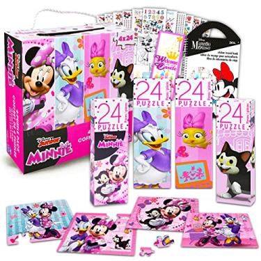Imagem de Pacote com 4 quebra-cabeças da Minnie Mouse da Disney – Conjunto de quebra-cabeça da Minnie Mouse com 4 quebra-cabeças exclusivos da Minnie Mouse, adesivos e muito mais! (Quebra-cabeças da Minnie Mouse)