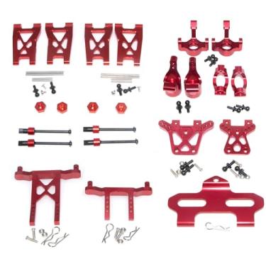 Imagem de Upgrade Kit Aluminum Alloy Metal for Traxxas 1/18 LaTrax Teton Rally Desert Prerunner SST Rc Car Parts Replacement of 7615 7637 7650 7669 7532 7630(Red)