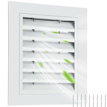 Imagem de Gisafai Ventilação de parede de liga de alumínio de 25,4 cm x 30,5 cm com grade de retorno de ar de tela com parafusos para ventilação da casa do sótão da parede da porta externa (branco)
