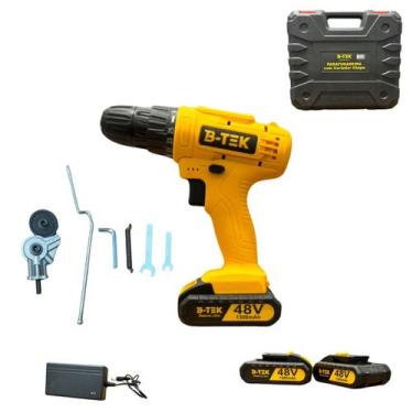 Imagem de Kit Parafusadeira 48v Com Cortador De Chapas 2 Baterias Profissional -