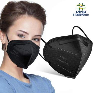 Imagem de 200 Máscaras Respiratórias KN95 PFF2 WWDoll 5 Camadas Preta